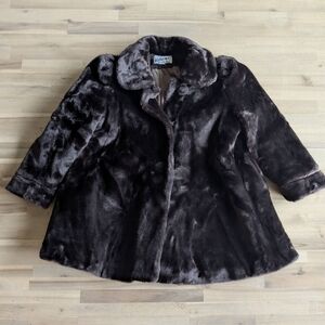Rothchild Faux Fur Brown Children's Coat‎ Girl's Size 8